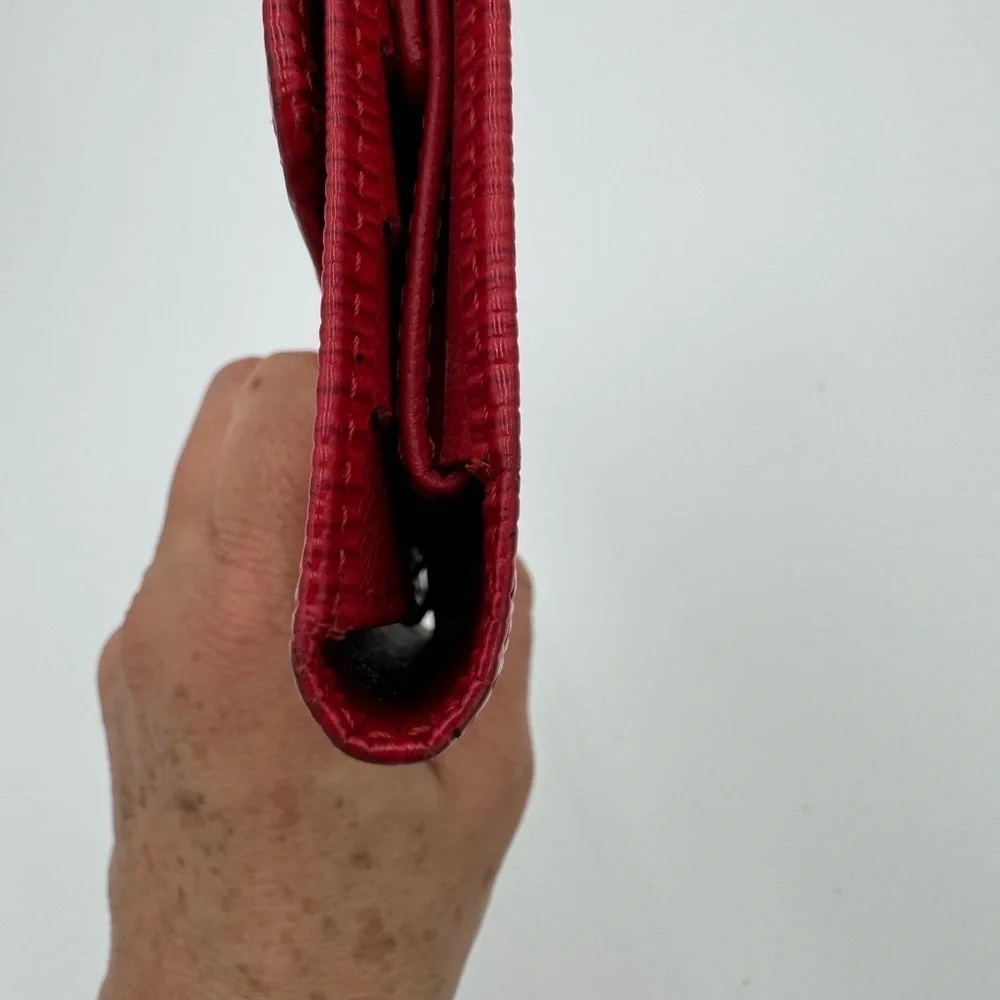 Authentic Louis Vuitton Red Epi Leather Porte Tresor International Wallet